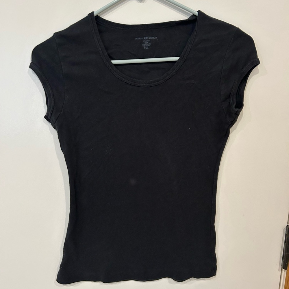 Brandy Melville Black Fitted Short Sleeve Tee